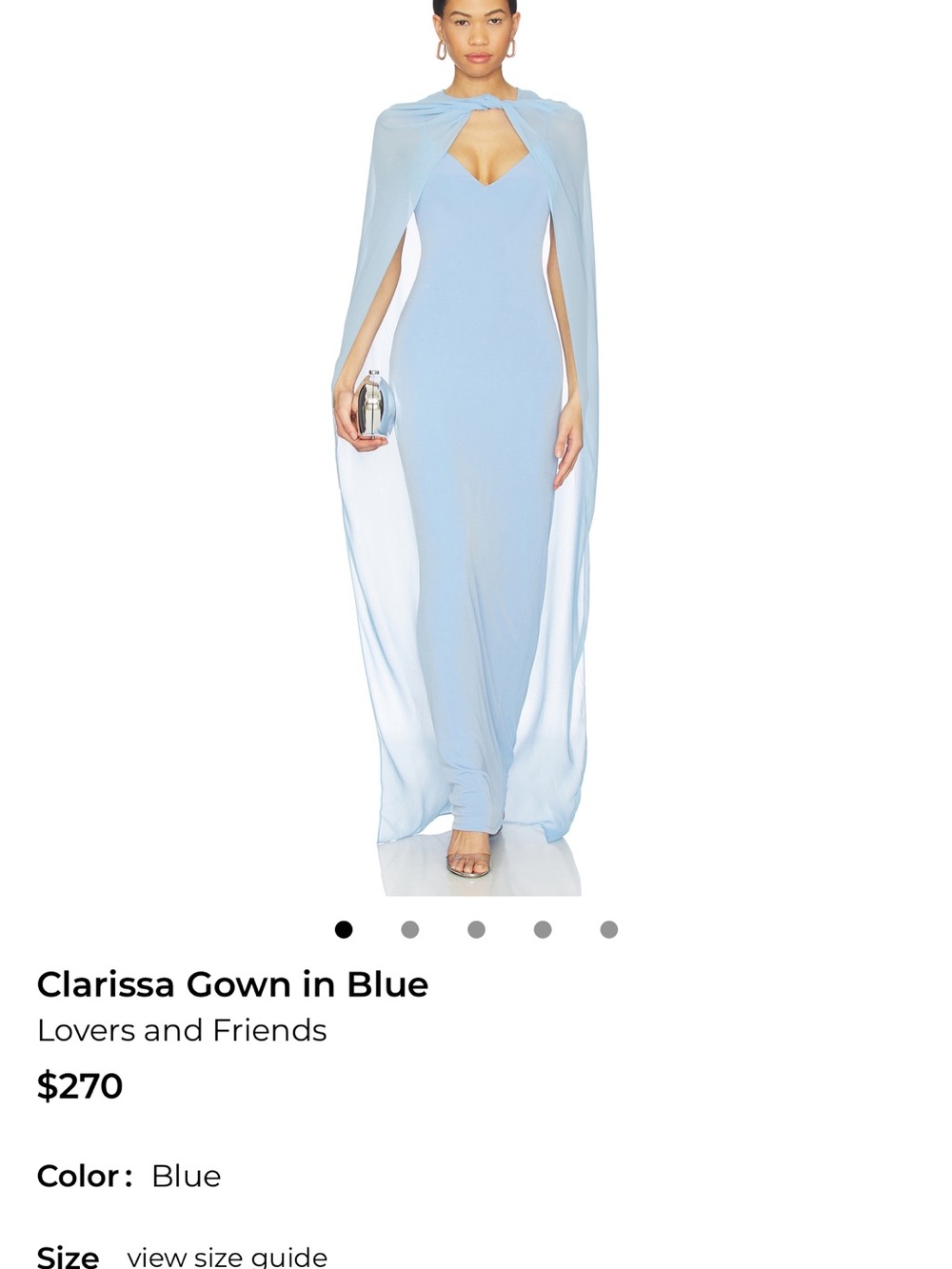Lovers + Friends Clarissa Maxi Gown in Light Blue